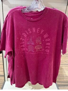 Nwt 2026 Walt Disney World 4 Parks Most Magical Place Acid Wash maroon T-Shirt